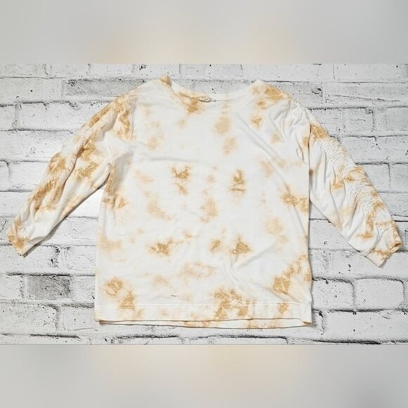 Anthropologie Jane & Delancey Tie-Dye Crewneck Sweatshirt with Ruched Sleeves - Picture 8 of 11